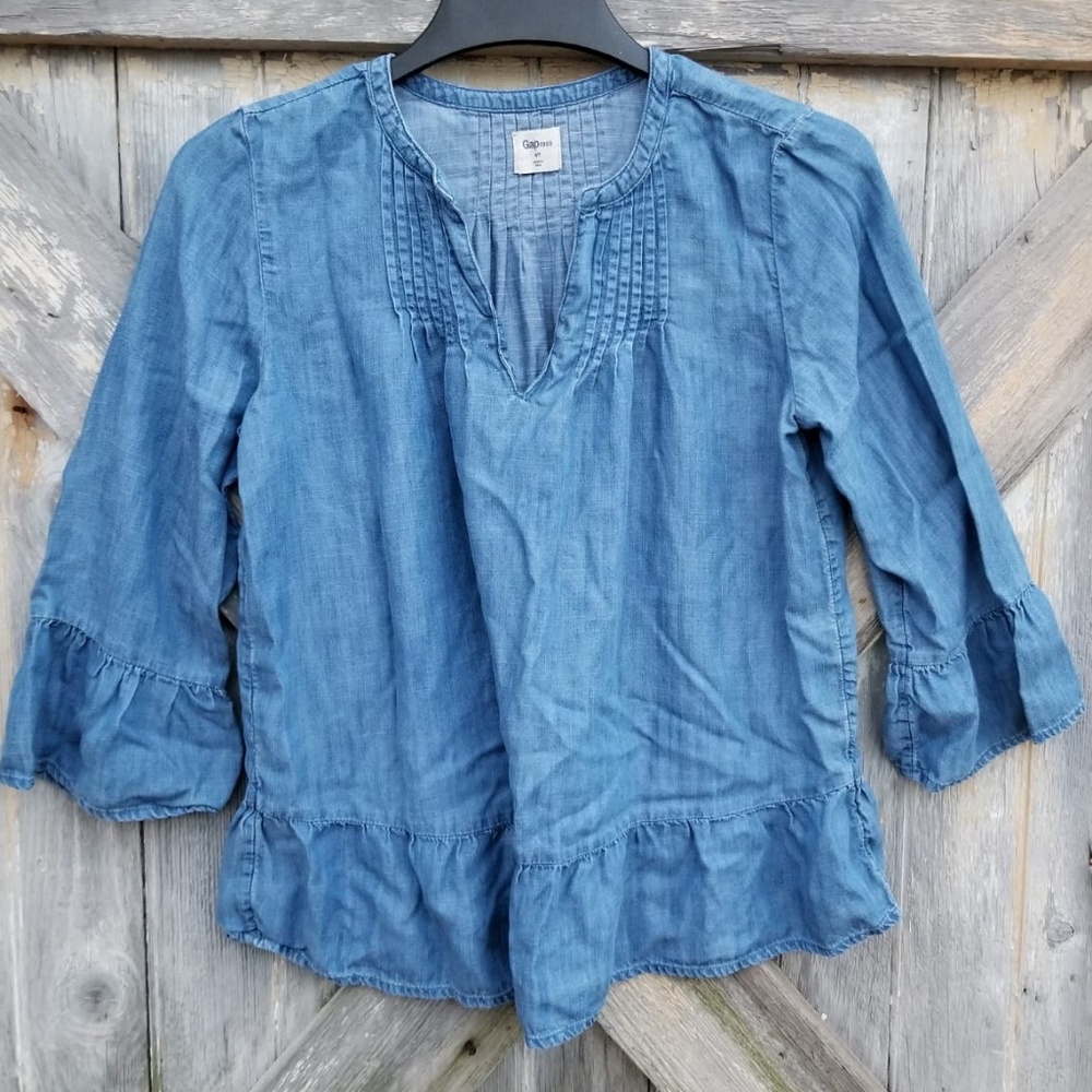 Gap Denim Blouse with bell sleeves
